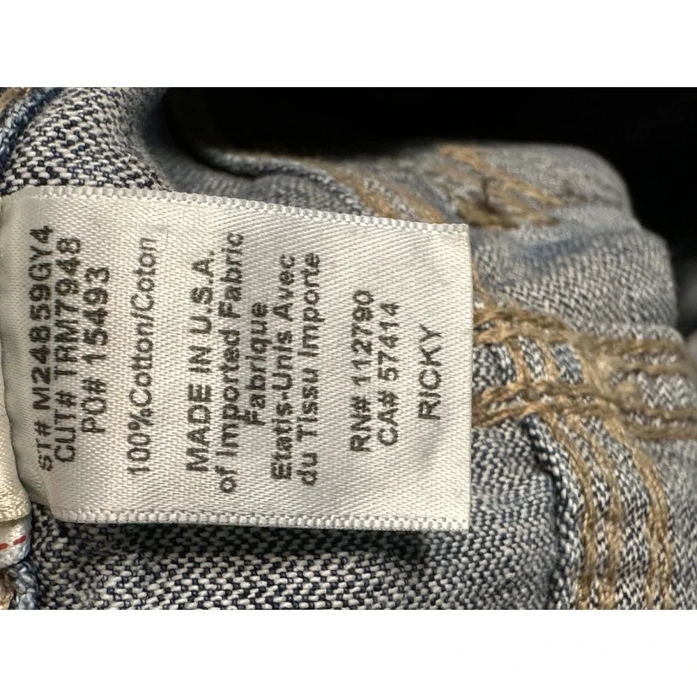 True Religion Jeans Men 42x34 Ricky Big QT Dark Wash Y2K Stitched Denim